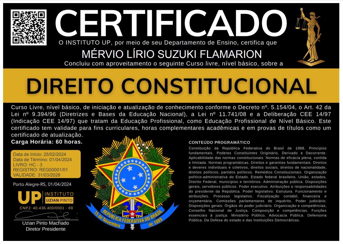 CERTIFICADO -DIREITO CONSTITUCIONAL